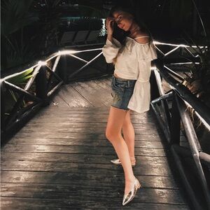 TOPSHOP Cropped Long-sleeve Top